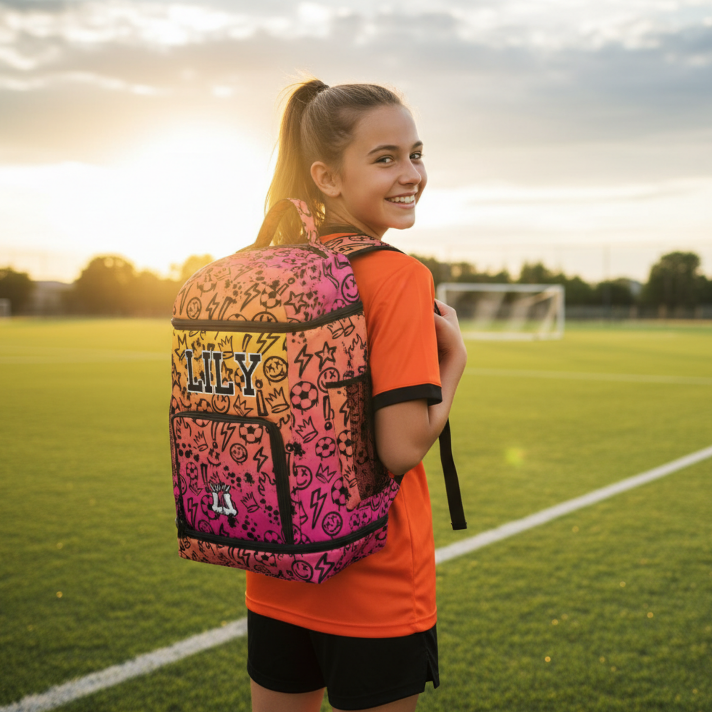 Personalized Multifunctional Sports Bag, Gradient Soccer Design