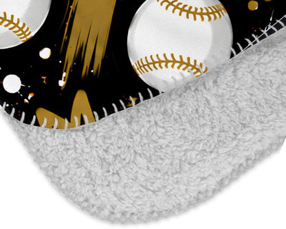 Icon Baseball Sherpa Blanket - Design 2
