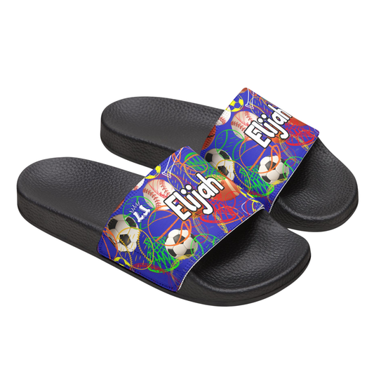 Personalized Youth Sports Sandals, Removable Strap All Sports Kids Slides