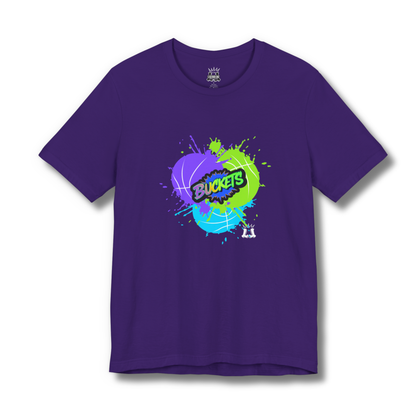 Adult Unisex Basketball T-Shirt: Buckets, Paint Splash Print