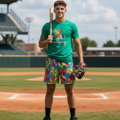 All-Over Print Adult Mesh Shorts: Gummy Bear Print