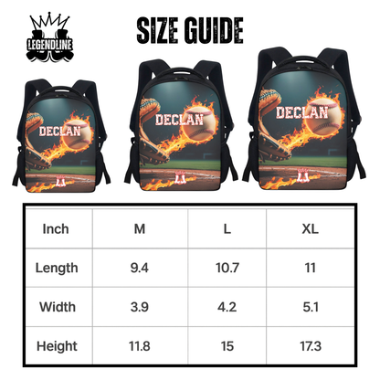Custom Baseball Backpack, Personalized Name Sports Bag