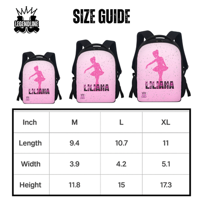 Personalized Dance Bag, Girls Custom Name Ballerina Backpack