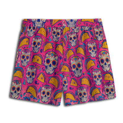 All-Over Print Adult Shorts, Day of the Dead Taco Tuesday