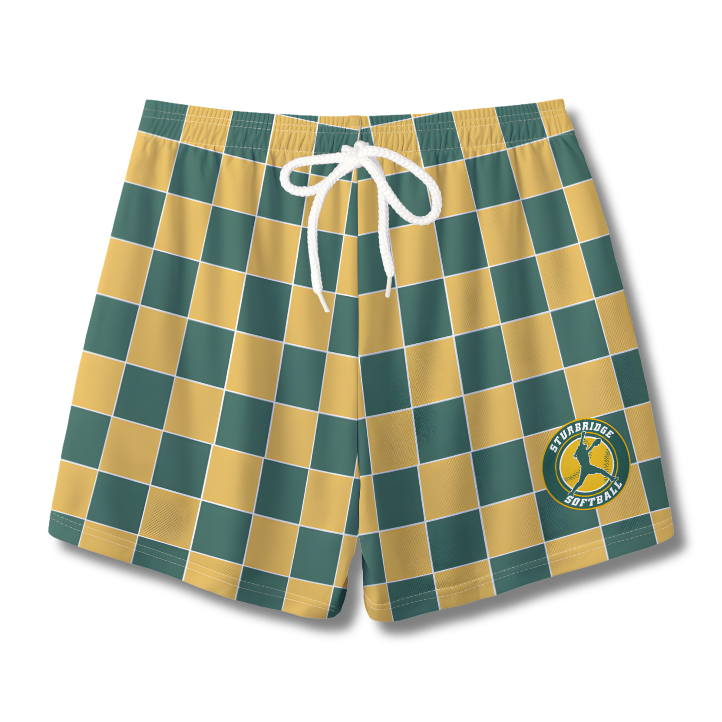 Youth Sturbridge Softball Shorts - Checkered Edition