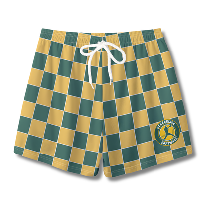 Youth Sturbridge Softball Shorts - Checkered Edition