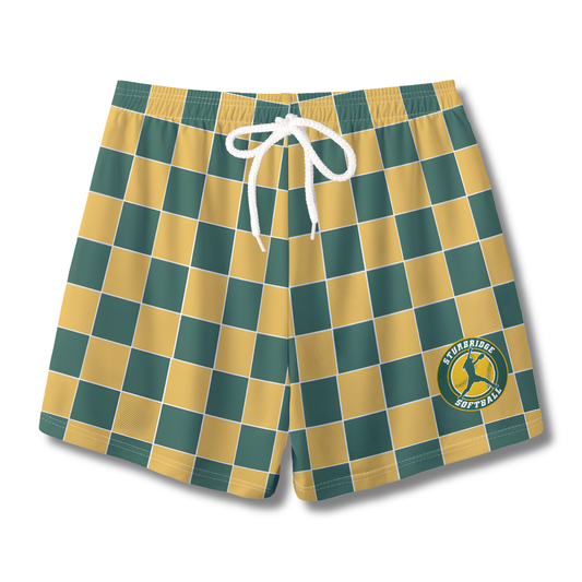 Youth Sturbridge Softball Shorts - Checkered Edition