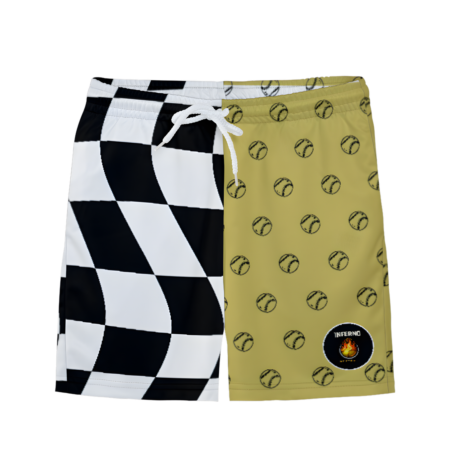 Youth Brimfield Inferno Softball Checkered Mesh Shorts