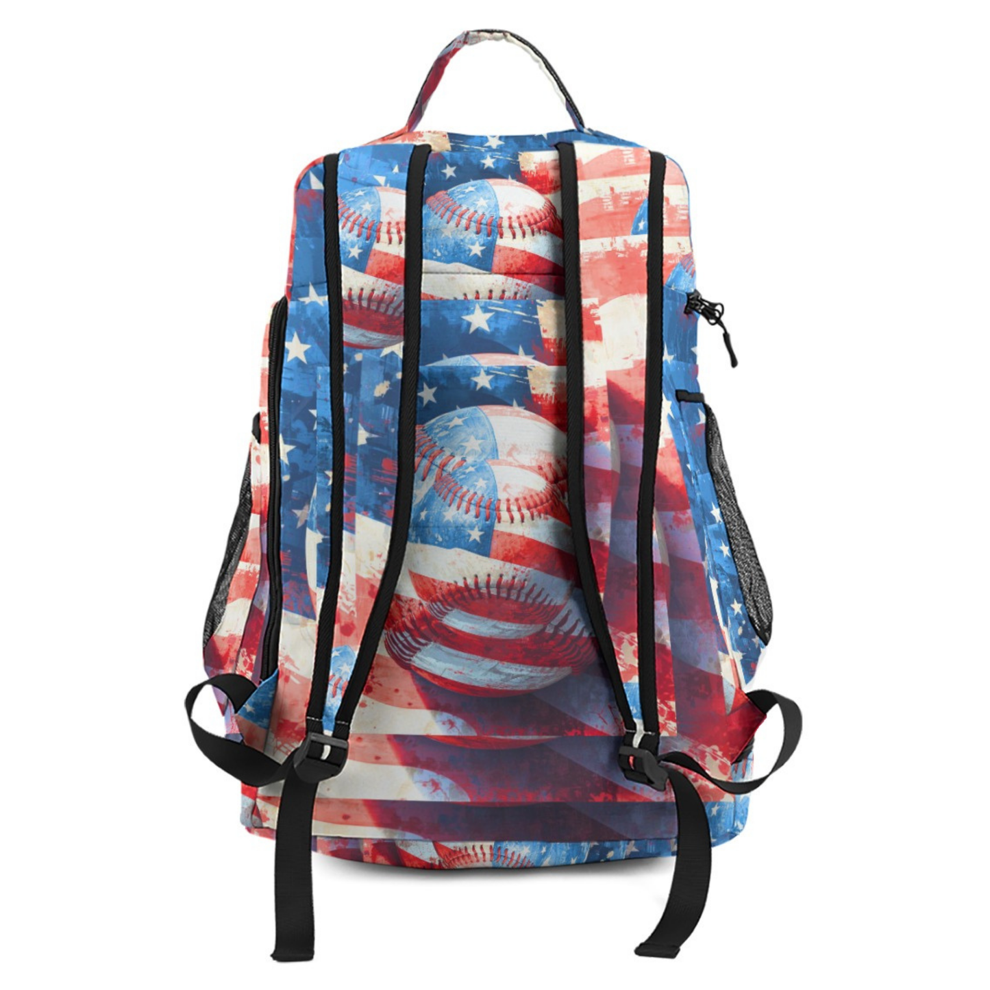 Large Personalized American Flag Baseball Backpack