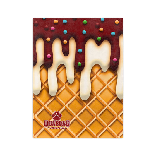 Quaboag Baseball Minky Ice Cream Drip Blanket
