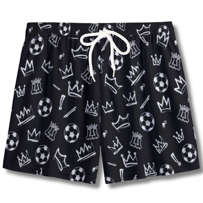 Youth Mesh Soccer Shorts Graffiti Legends - Black and White Edition