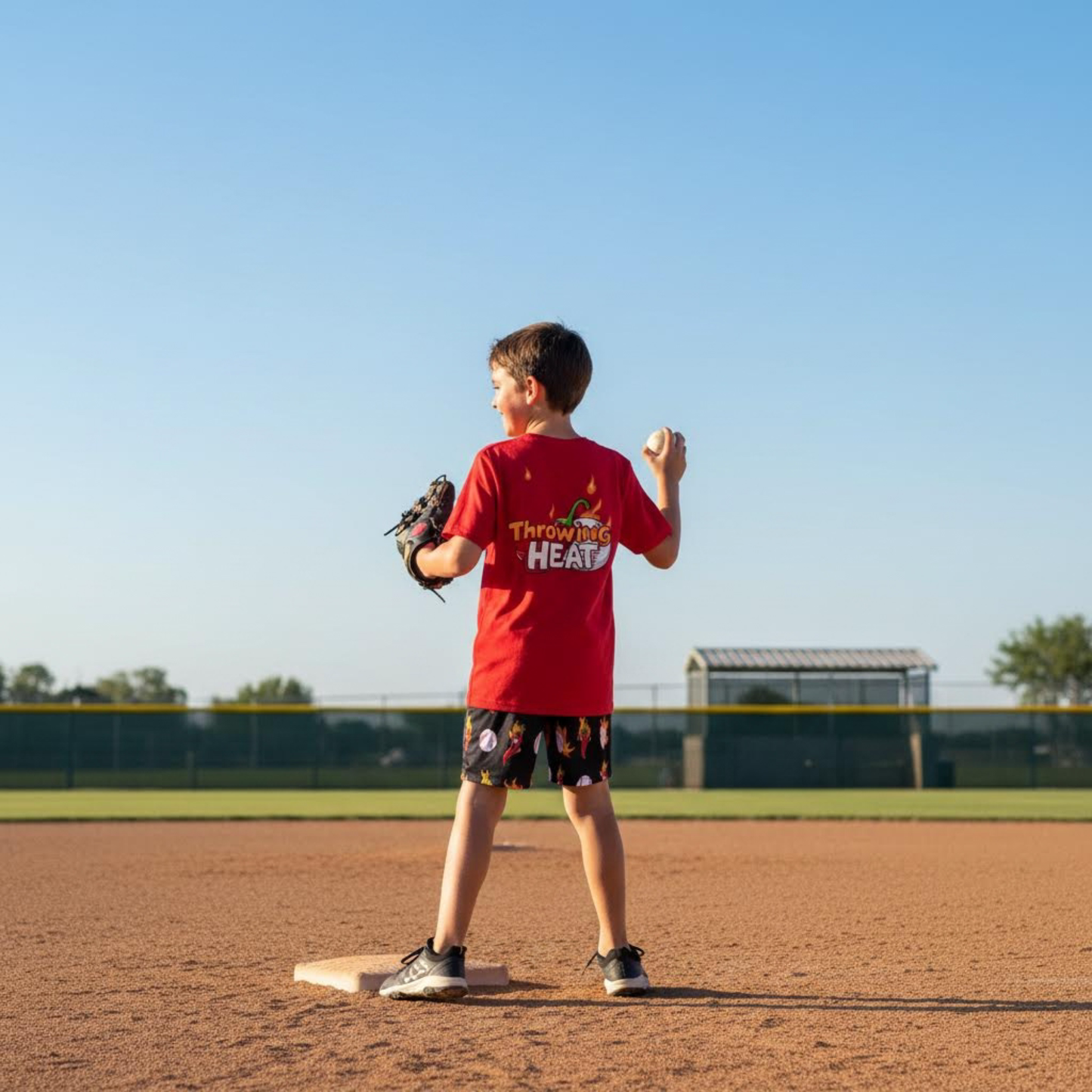 Youth "Throwing Heat" Baseball Tee