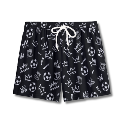 Youth Mesh Soccer Shorts Graffiti Legends - Black and White Edition