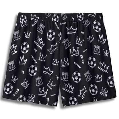 Youth Mesh Soccer Shorts Graffiti Legends - Black and White Edition