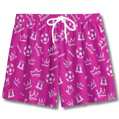 Youth Mesh Soccer Shorts Graffiti Legends - Pink and White Edition