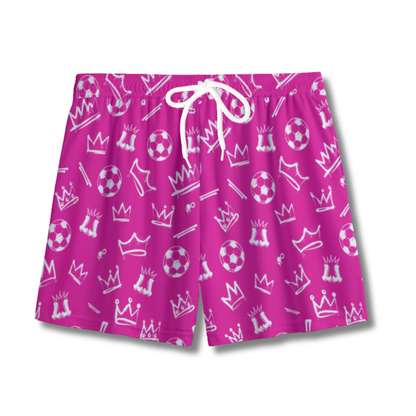 Youth Mesh Soccer Shorts Graffiti Legends - Pink and White Edition