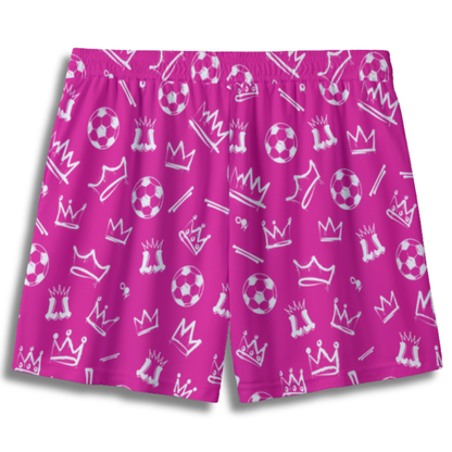 Youth Mesh Soccer Shorts Graffiti Legends - Pink and White Edition
