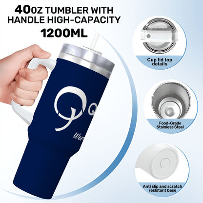 Quaboag Church Travel Coffee Mug with Handle and Straw (40oz)