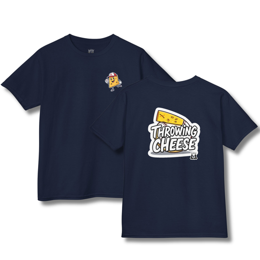 Youth "Throwing Cheese" Baseball Humor Kids Tee