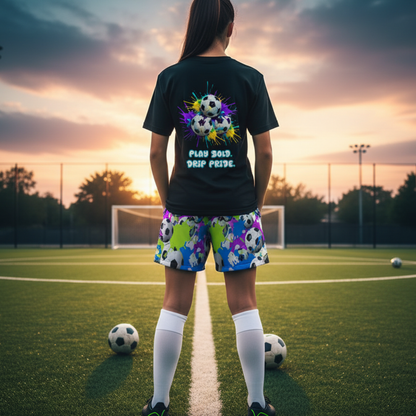 All-Over Adult Unisex Soccer Shorts: Soccer Splash