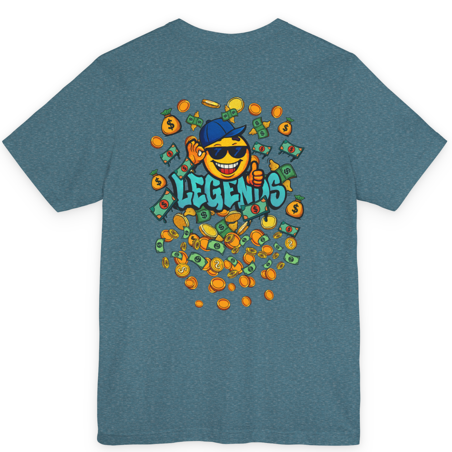 Adult Unisex Legends Sports T-Shirt, Funny Flying Money Graffiti Design