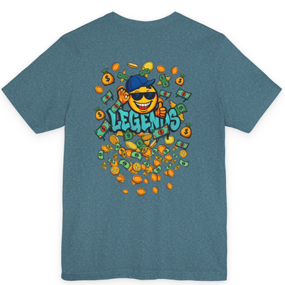 Adult Unisex Legends Sports T-Shirt, Funny Flying Money Graffiti Design