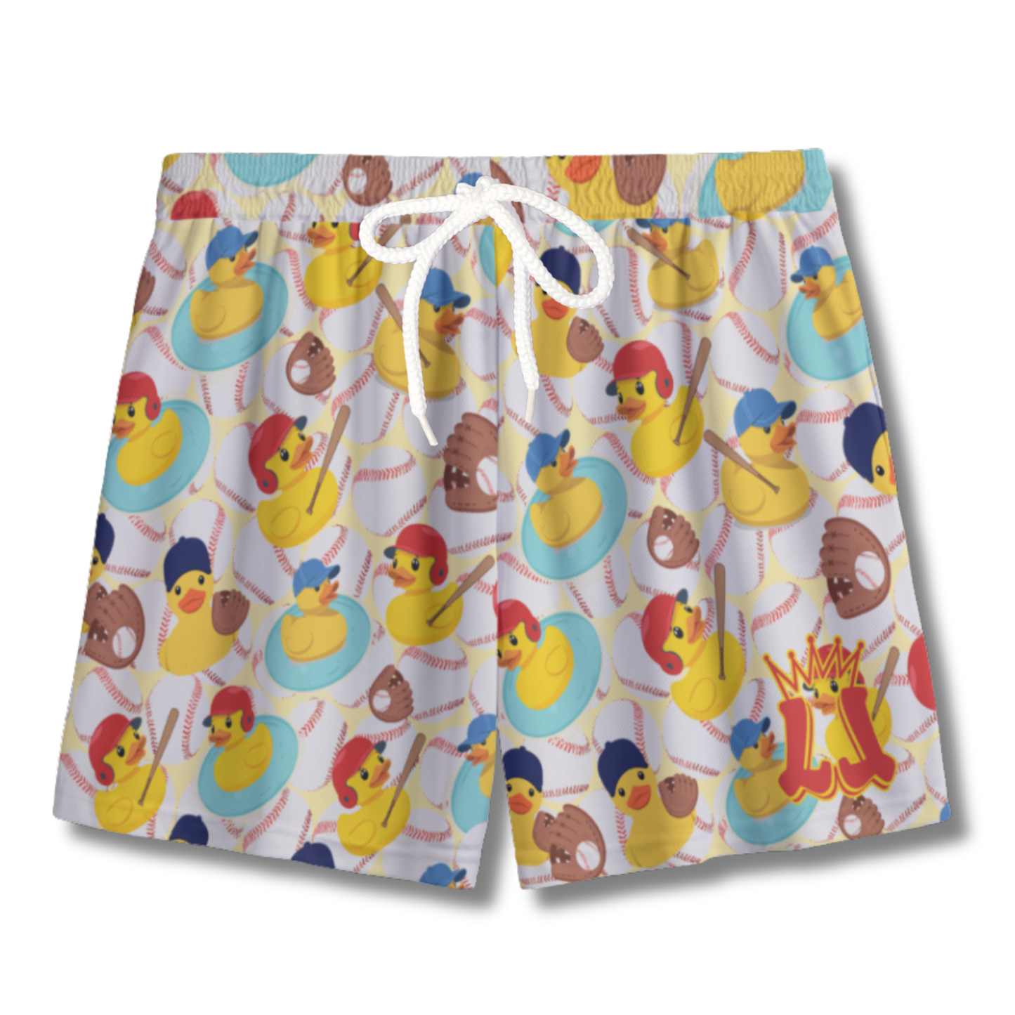 Youth Baseball Humor Mesh Shorts - "Ducks on the Pond" Edition