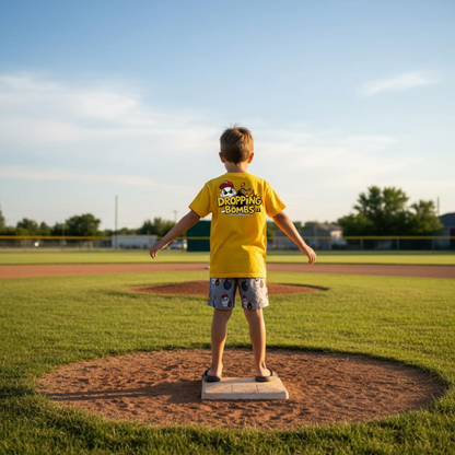 Youth "Dropping Bombs" Baseball Humor Tee
