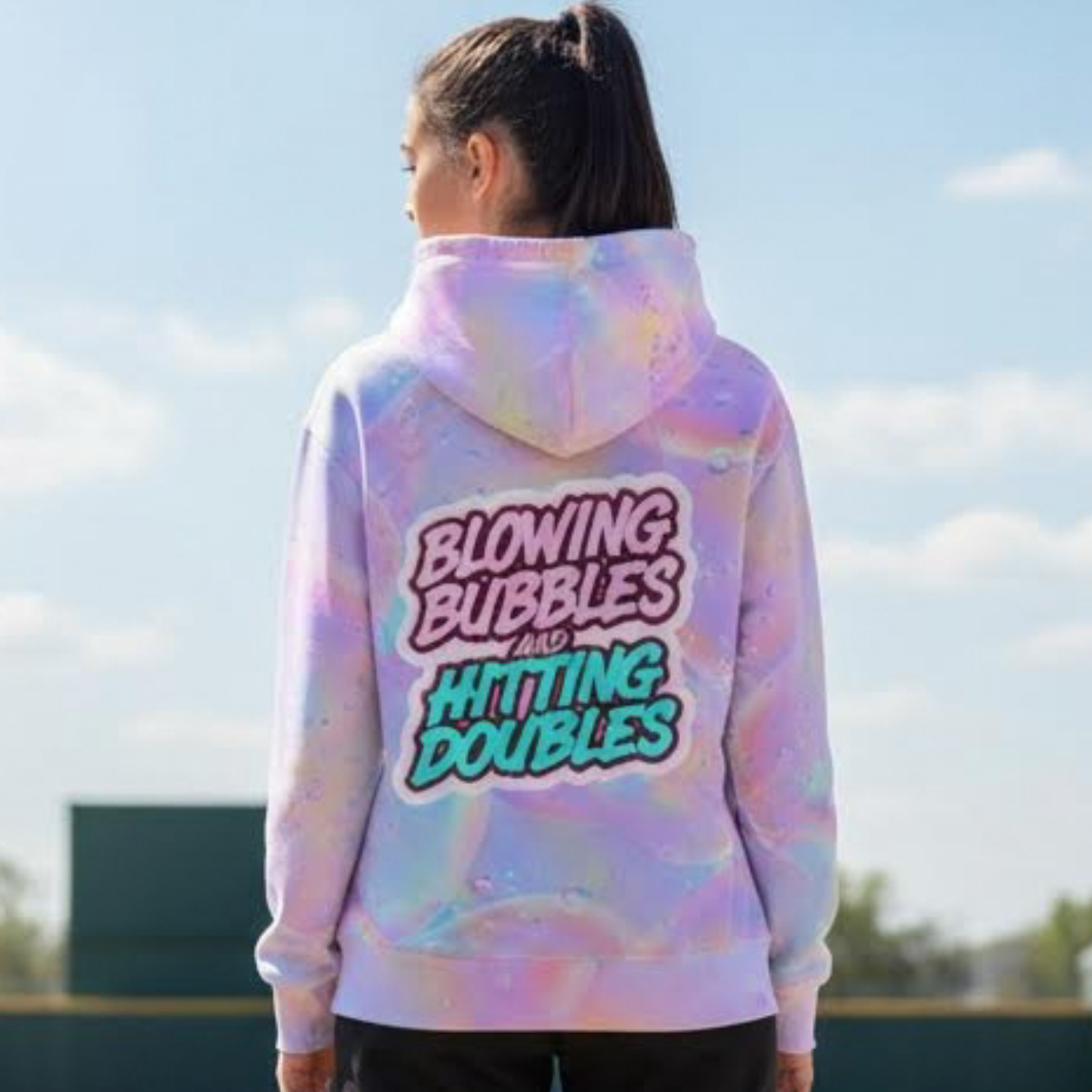 Unisex Baseball Softball Hoodie, Doubles and Bubbles