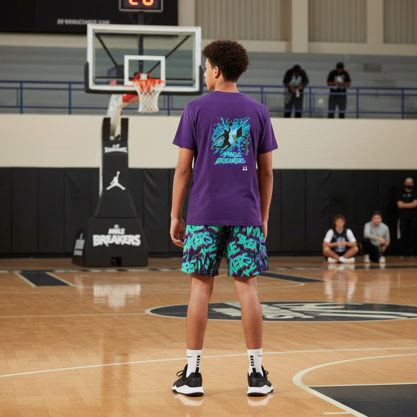 All-Over PrintAdult Basketball Mesh Shorts, Ankle Breaker Graffiti Print