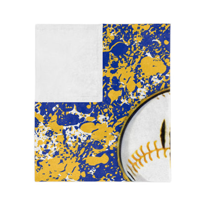 Brimfield Beasts Baseball Paint Splatter Minky Blanket