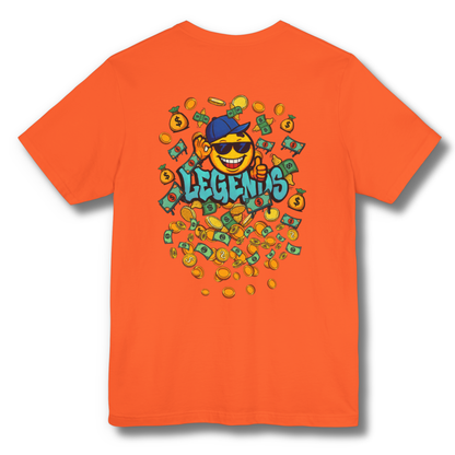 Adult Unisex Legends Sports T-Shirt, Funny Flying Money Graffiti Design