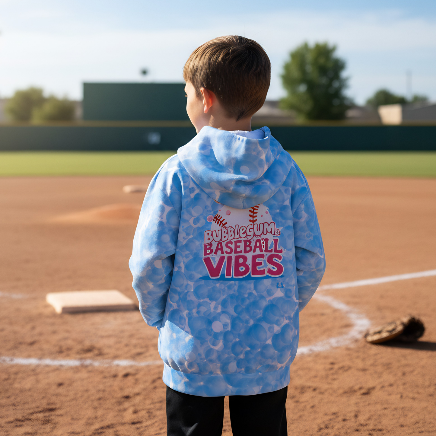 Youth Baseball Bubblegum Vibes Hoodie