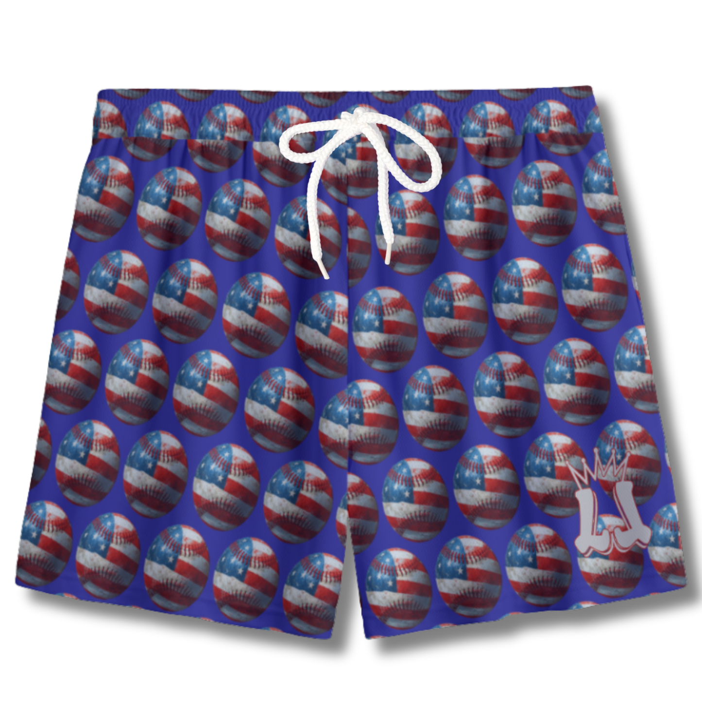 Youth 4th of July Baseball Edition Mesh Shorts - Red, White & Blue