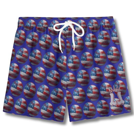Youth 4th of July Baseball Edition Mesh Shorts - Red, White & Blue