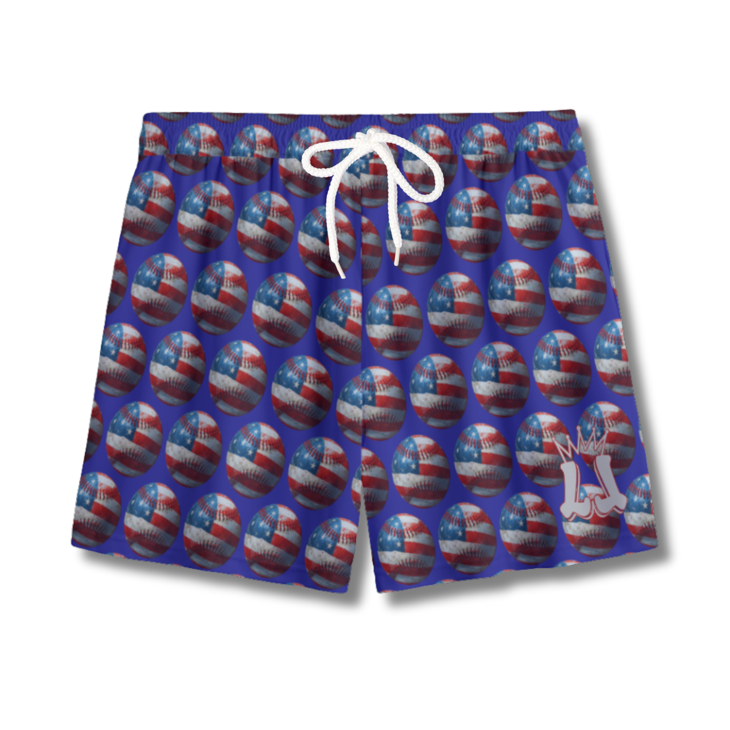 Youth 4th of July Baseball Edition Mesh Shorts - Red, White & Blue