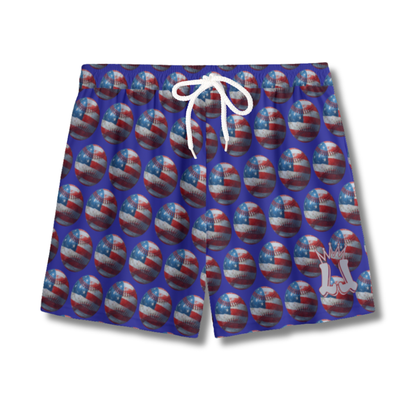 Youth 4th of July Baseball Edition Mesh Shorts - Red, White & Blue