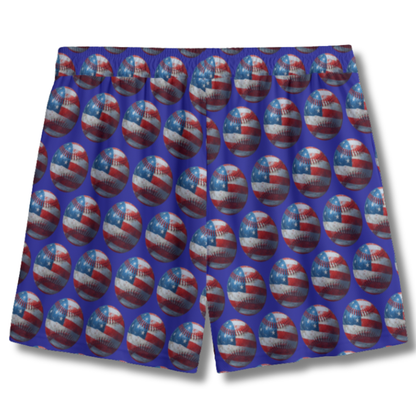 Youth 4th of July Baseball Edition Mesh Shorts - Red, White & Blue