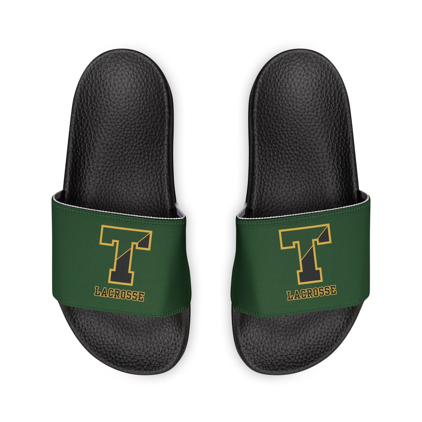 Women's TRYLAX Deco Brand Removable Strap Slides (Green, Personalized)