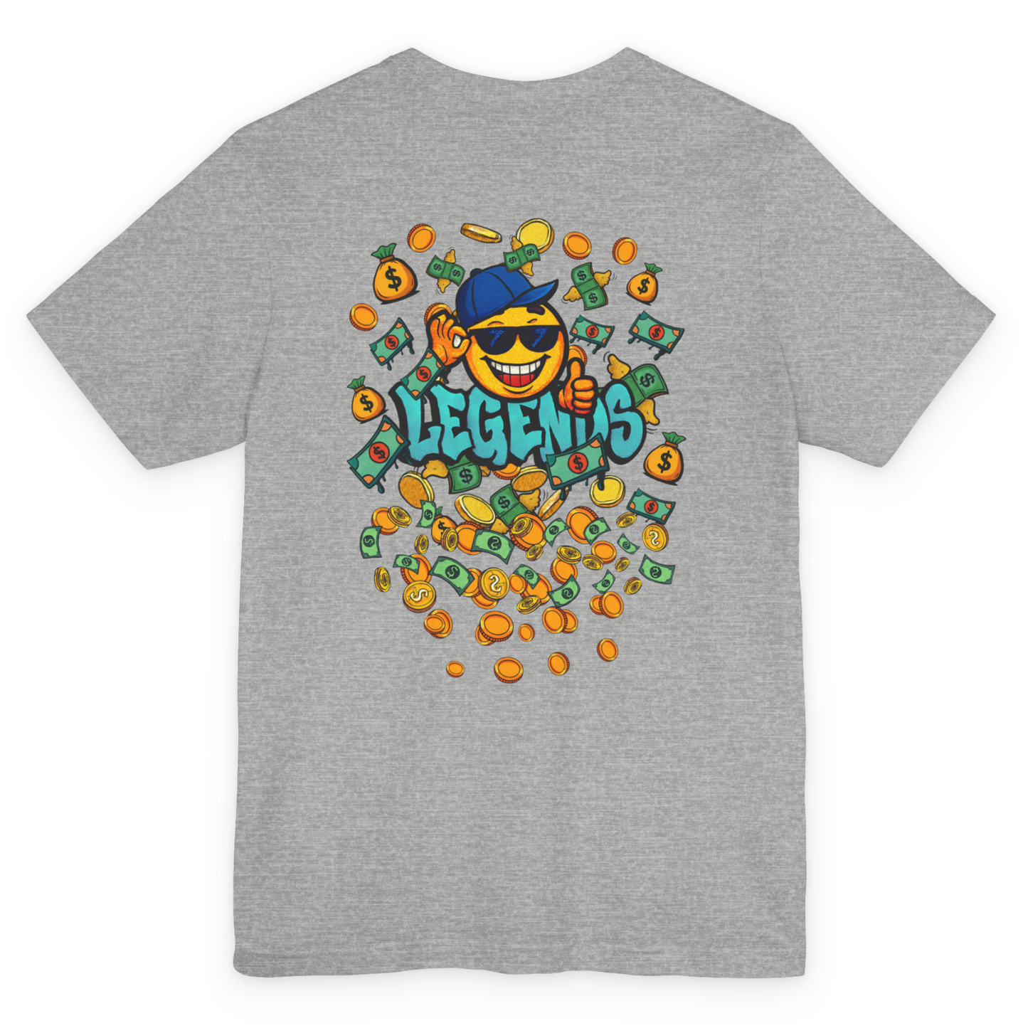 Adult Unisex Legends Sports T-Shirt, Funny Flying Money Graffiti Design