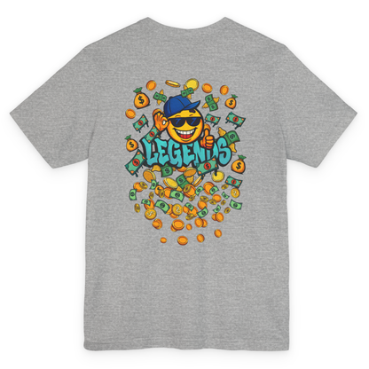 Adult Unisex Legends Sports T-Shirt, Funny Flying Money Graffiti Design