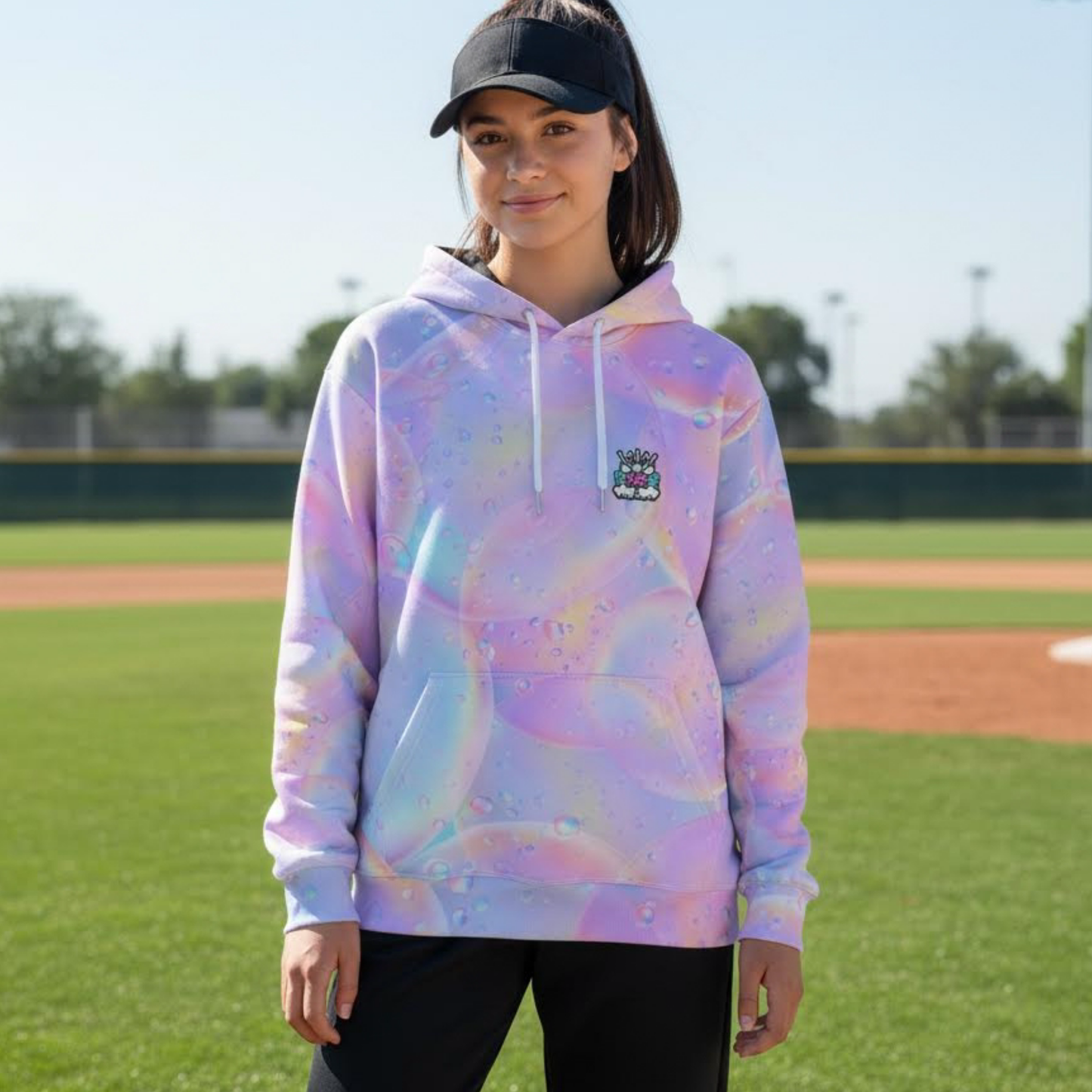 Unisex Baseball Softball Hoodie, Doubles and Bubbles