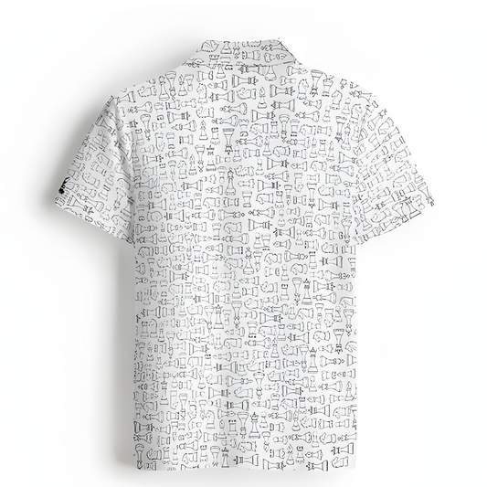 All-Over Print Men's Polo Golf Jersey, Chess Piece Design