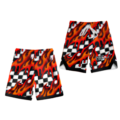 Youth Central MA Chaos Basketball Shorts -Flames and Checkered