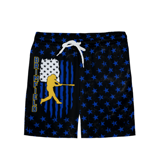 Youth Brimfield Beasts Baseball Flag Shorts - Black Edition
