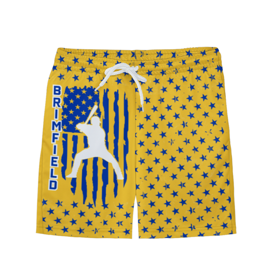 Youth Brimfield Beasts Baseball Flag Shorts - Gold Edition