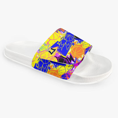 Men's Basketball Velcro Strap Slides, Gym Sandals Basketball Design