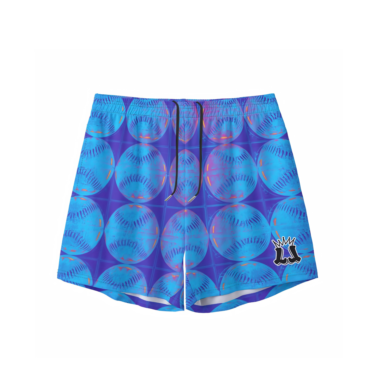 Adult and Teen Bright Blue Baseball Mesh Shorts
