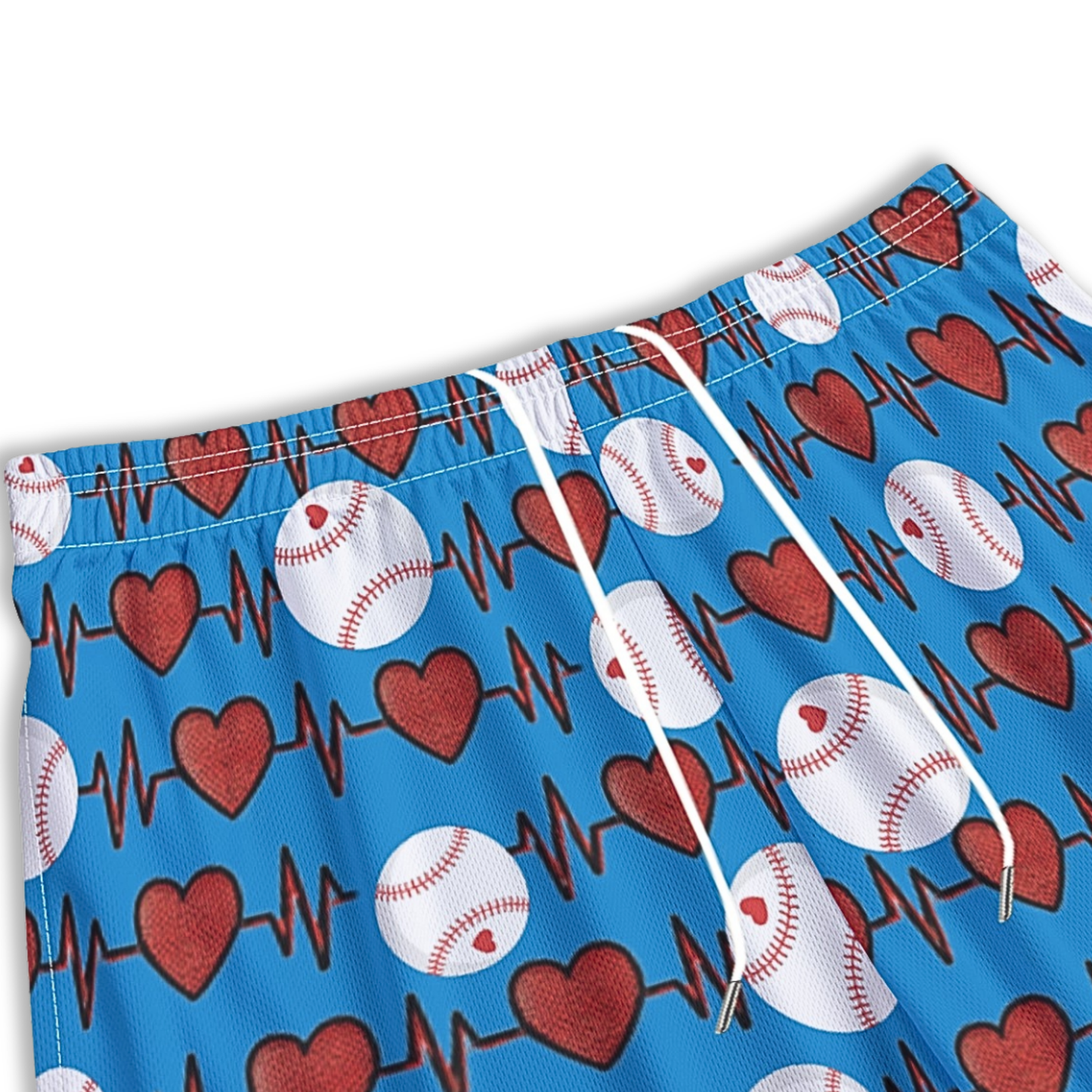Adult Baseball Lovers Mesh Shorts, Valentine Collection