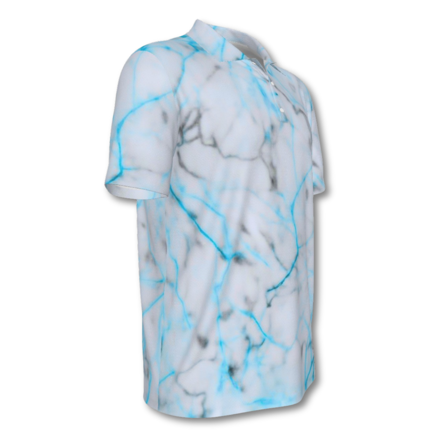Men's UV Protection Polo Shirt, Marble Swirl Design